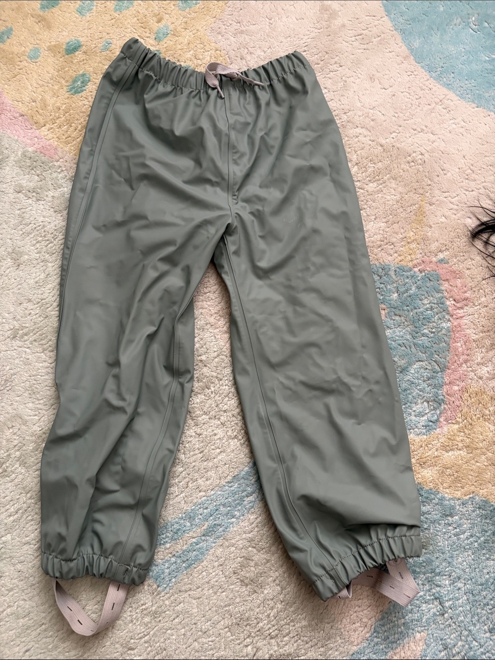 Mini A Ture Sage Green Kids Rain Overalls